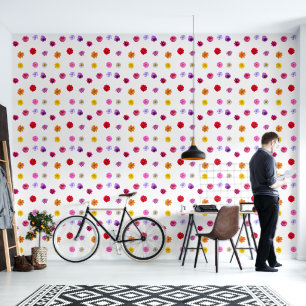 Colourful Mixed Wildflower Ditsy Floral Wallpaper