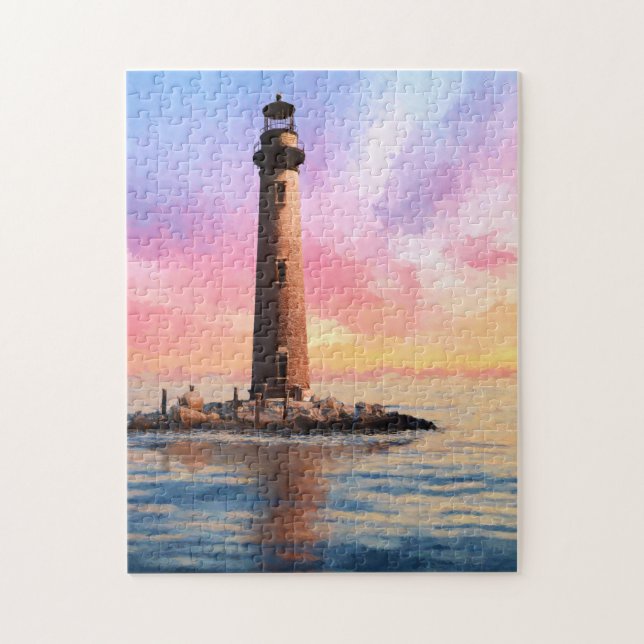 Colourful Mobile Alabama Lighthouse Art Puzzle (Vertical)