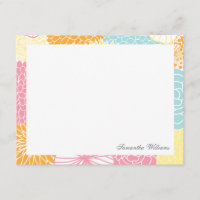 Colourful Mod Floral Custom Flat Thank You Notes