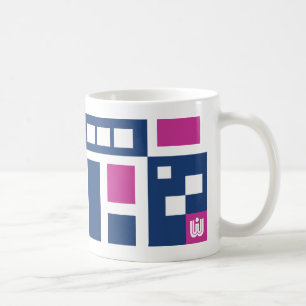 Colourful Mod Geometric in Blue and Purple Coffee Mug