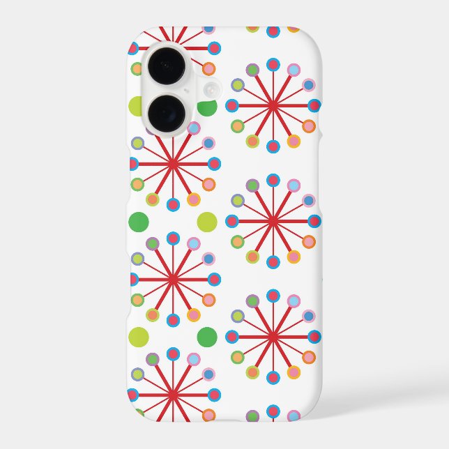 Colourful Mod Rainbow Retro Spin Dots Abstract Art (Back)