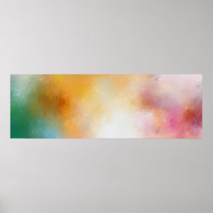 Colourful Modern Abstract Art Blue Green Pink Poster