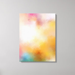 Colourful Modern Abstract Art Blue Red Yellow Canvas Print