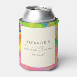 Colourful Modern Abstract Art Bridal Shower Custom Can Cooler