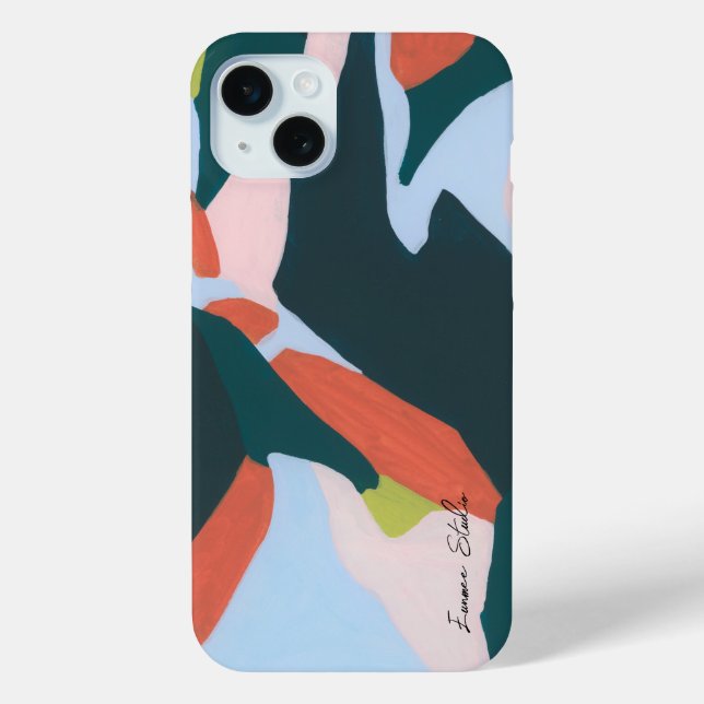 Colourful Modern Abstract Art Custom Name Case-Mate iPhone Case (Back)