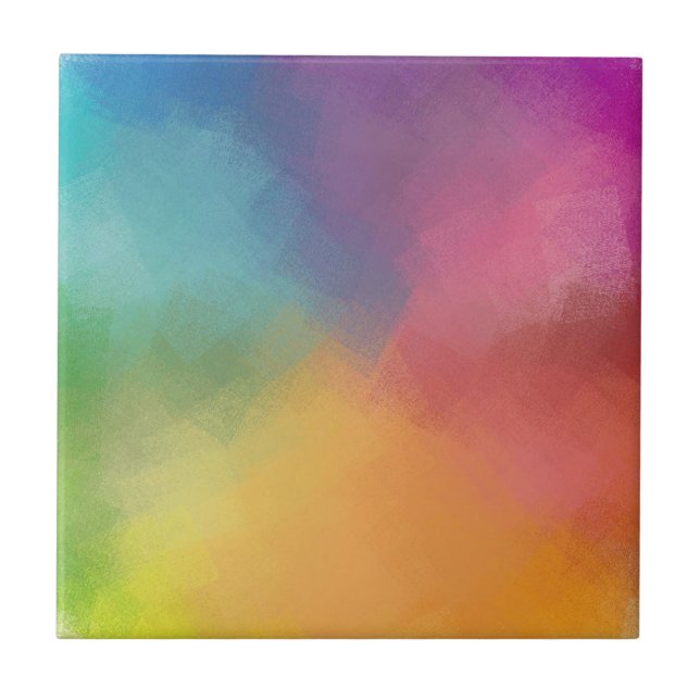 Colourful Modern Abstract Art Elegant Template Ceramic Tile (Front)