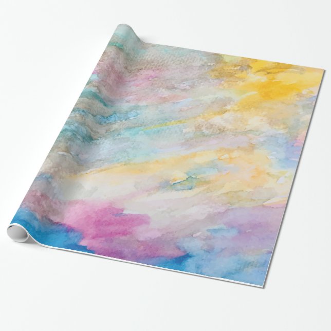 Colourful Modern Abstract Art Painting Wrapping Paper (Unrolled)