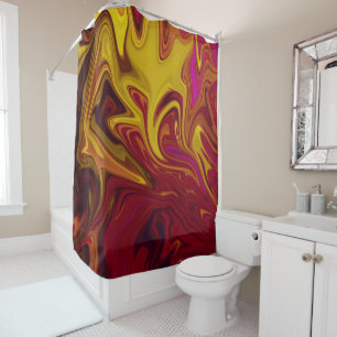 Colourful Modern Abstract Art pastel oil canvas Shower Curtain