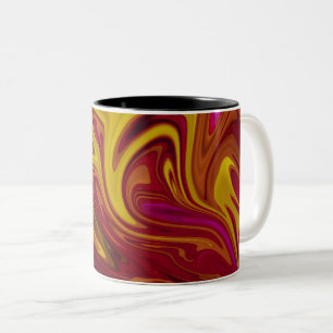 Colourful Modern Abstract Art pastel oil canvas Two-Tone Coffee Mug