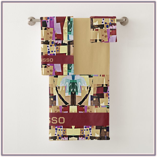 Colourful Modern Abstract Art Pattern Bath Towel Set (Creator Uploaded)