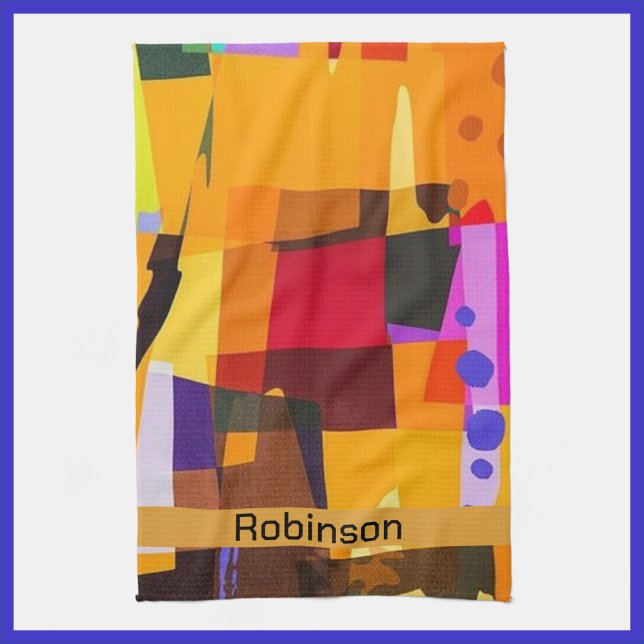 Colourful Modern Abstract Art Pattern Tea Towel (Creator Uploaded)