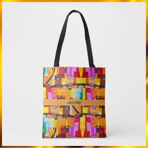 Colourful Modern Abstract Art Pattern Tote Bag