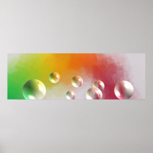 Colourful Modern Abstract Art Red Yellow Blue Poster