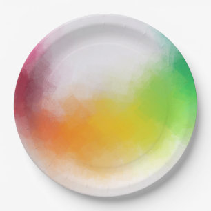 Colourful Modern Abstract Art Template Trendy Paper Plate