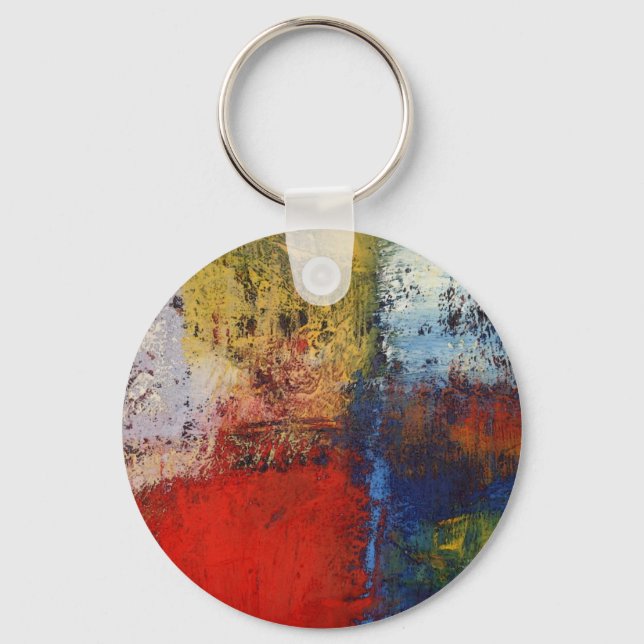 Colourful Modern Abstract Artwork Key Ring (Front)