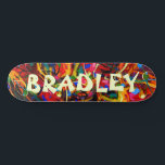 Colourful Modern Abstract Custom Personalised Name Skateboard<br><div class="desc">Colourful Modern Abstract Custom Personalised Name Skateboard features your personalised name in modern typography on a colourful abstract background. Personalise by editing the text in the text box provided. Give a custom made gift, personalised skateboard to your favourite skateboarder for Christmas, birthday or your BFF. Designed by ©Evco Studio www.zazzle.com/store/evcostudio...</div>
