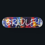 Colourful Modern Abstract Custom Personalised Name Skateboard<br><div class="desc">Colourful Modern Abstract Custom Personalised Name Skateboard features your personalised name in modern typography on a colourful abstract background. Personalise by editing the text in the text box provided. Give a custom made gift, personalised skateboard to your favourite skateboarder for Christmas, birthday or your BFF. Designed by ©Evco Studio www.zazzle.com/store/evcostudio...</div>