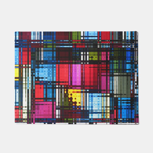 Colourful Modern Abstract Doormat (Front)