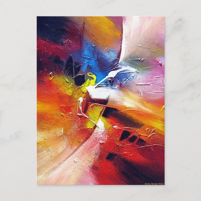 Colourful Modern Abstract Expressionism Painting Postcard (Front)
