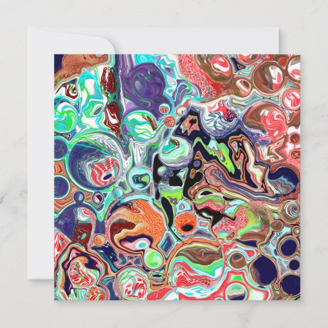Colourful modern Abstract Fluid Art Blank (Front)