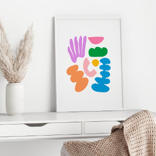 Colourful Modern Abstract Geometric Shapes Art Poster