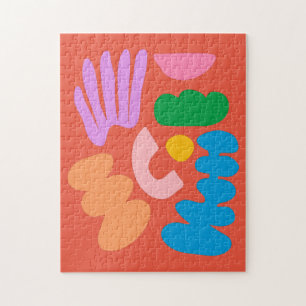 Colourful Modern Abstract Geometric Shapes Artwork Jigsaw Puzzle