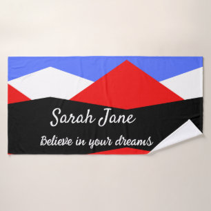 Colourful Modern Abstract inspirational quote Bath Towel Set