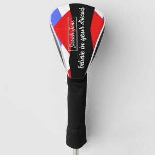 Colourful Modern Abstract inspirational quote Golf Head Cover