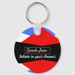 Colourful Modern Abstract   inspirational quote Key Ring