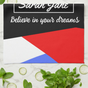 Colourful Modern Abstract inspirational quote Tea Towel