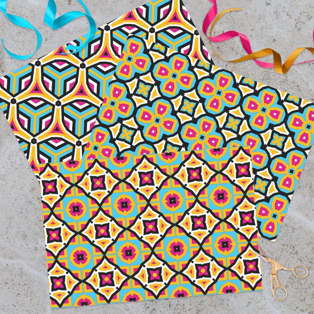 Colourful Modern Abstract Mosaic Geometric Pattern Wrapping Paper Sheet (Creator Uploaded)