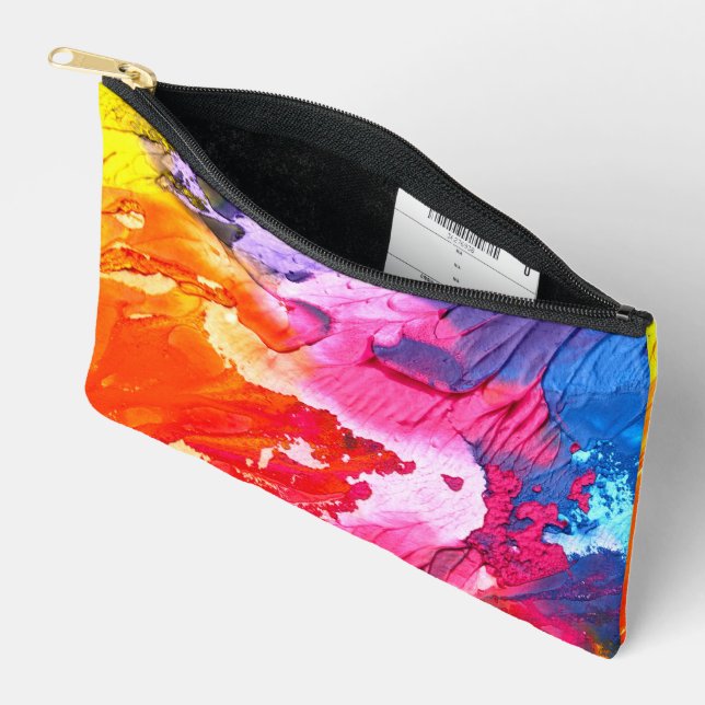 Colourful Modern Abstract Paint All-Over-Print Accessory Pouch (Open)
