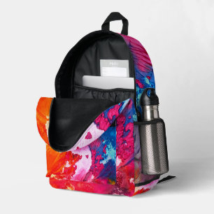 Colourful Modern Abstract Paint All Over Printed Backpack