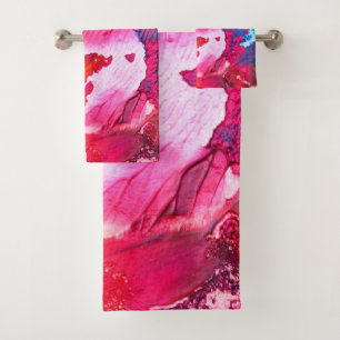 Colourful Modern Abstract Paint Bath Towel Set