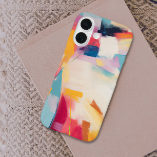Colourful Modern Abstract Paint iPhone 16 Case