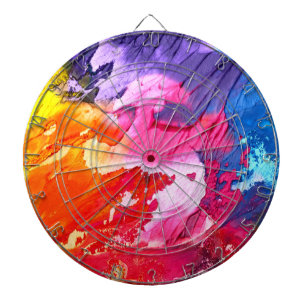 Colourful Modern Abstract Paint Dartboard