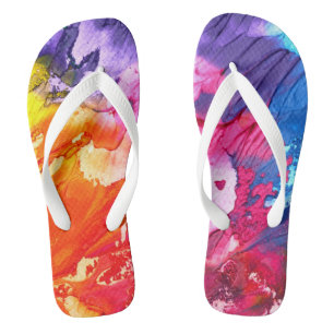 Colourful Modern Abstract Paint Thongs