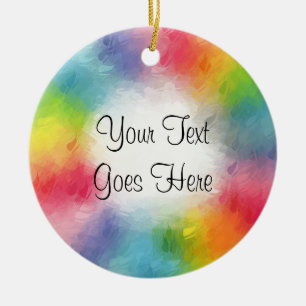 Colourful Modern Abstract Rainbow Colours Template Ceramic Ornament