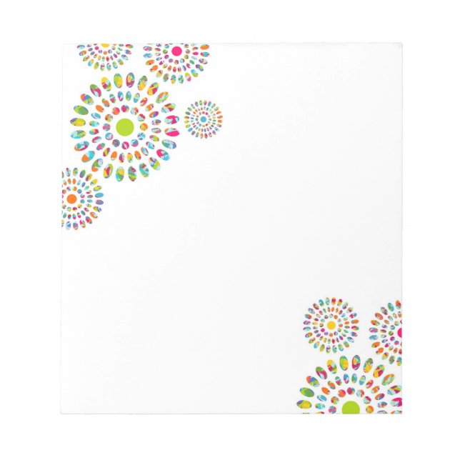 Colourful modern abstract sunflowers notepad (Front)