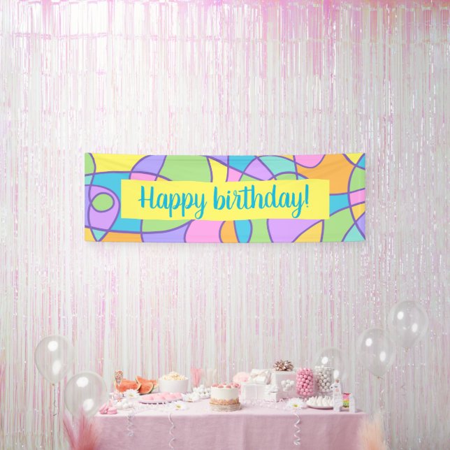 Colourful Modern Art Abstract Design Banner (Party)