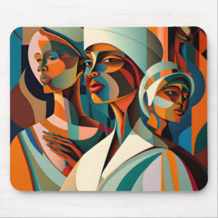 Colourful modern art gallery mouse pad