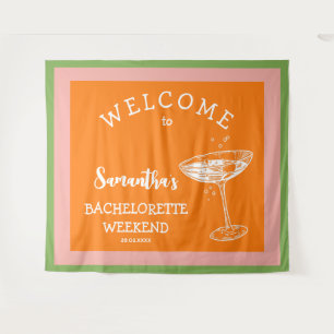 colourful Modern Bachelorette Party bold cocktail Tapestry
