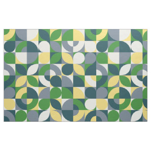 Colourful Modern Bauhaus Abstract Geometric Patter Fabric