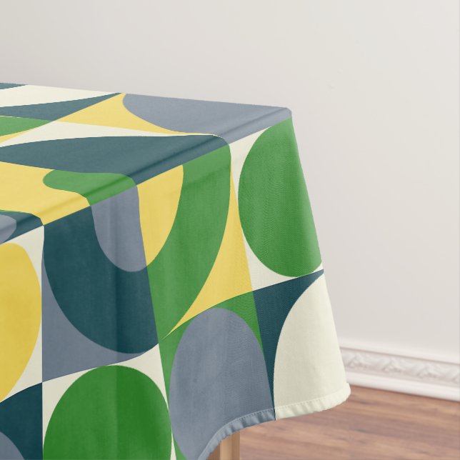 Colourful Modern Bauhaus Abstract Geometric Patter Tablecloth (In Situ)