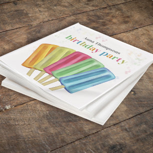 Colourful Modern Birthday Popsicles Cute Summer Napkin