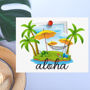 Colourful Modern Bold Tropical Beach State Postcard