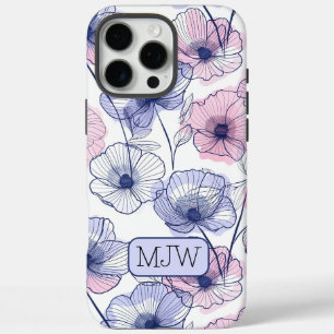 Colourful Modern Botanical Monogrammed iPhone 16 Pro Max Case
