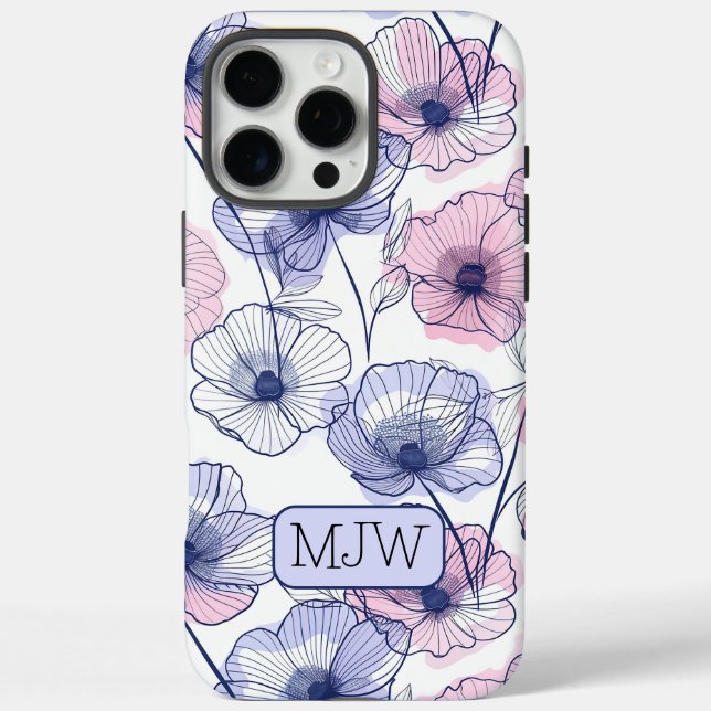 Colourful Modern Botanical Monogrammed iPhone Case-Mate iPhone Case (Back)