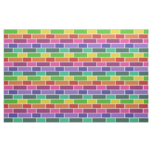 Colourful Modern Brick Geometric Pattern Fabric