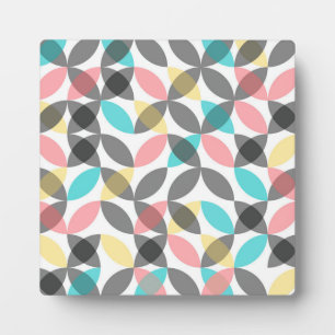 Colourful, modern, cheerful circular geometric plaque